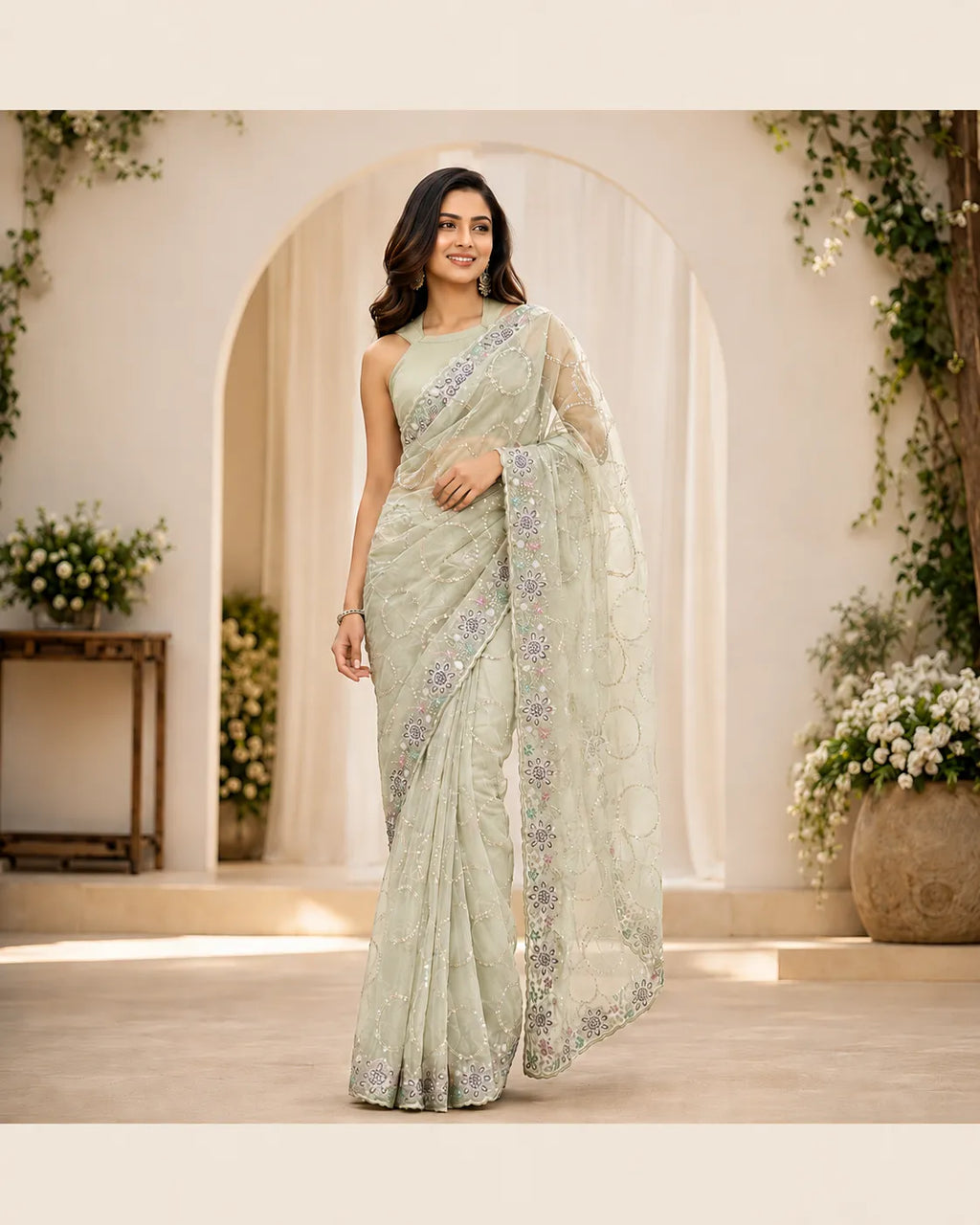 Pastel Petals Saree