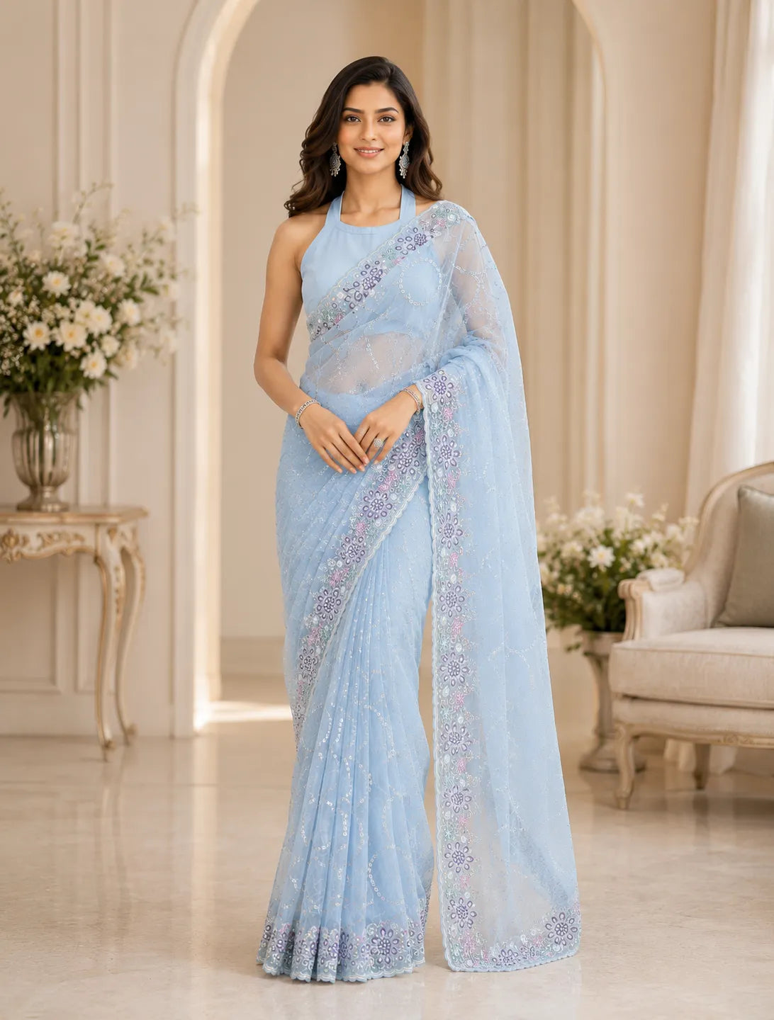Pastel Petals Saree