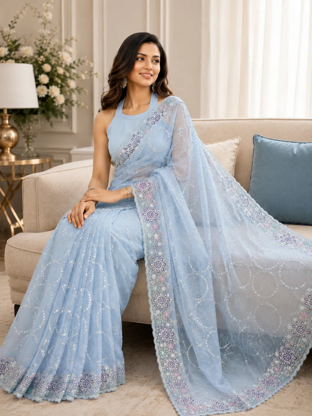 Pastel Petals Saree