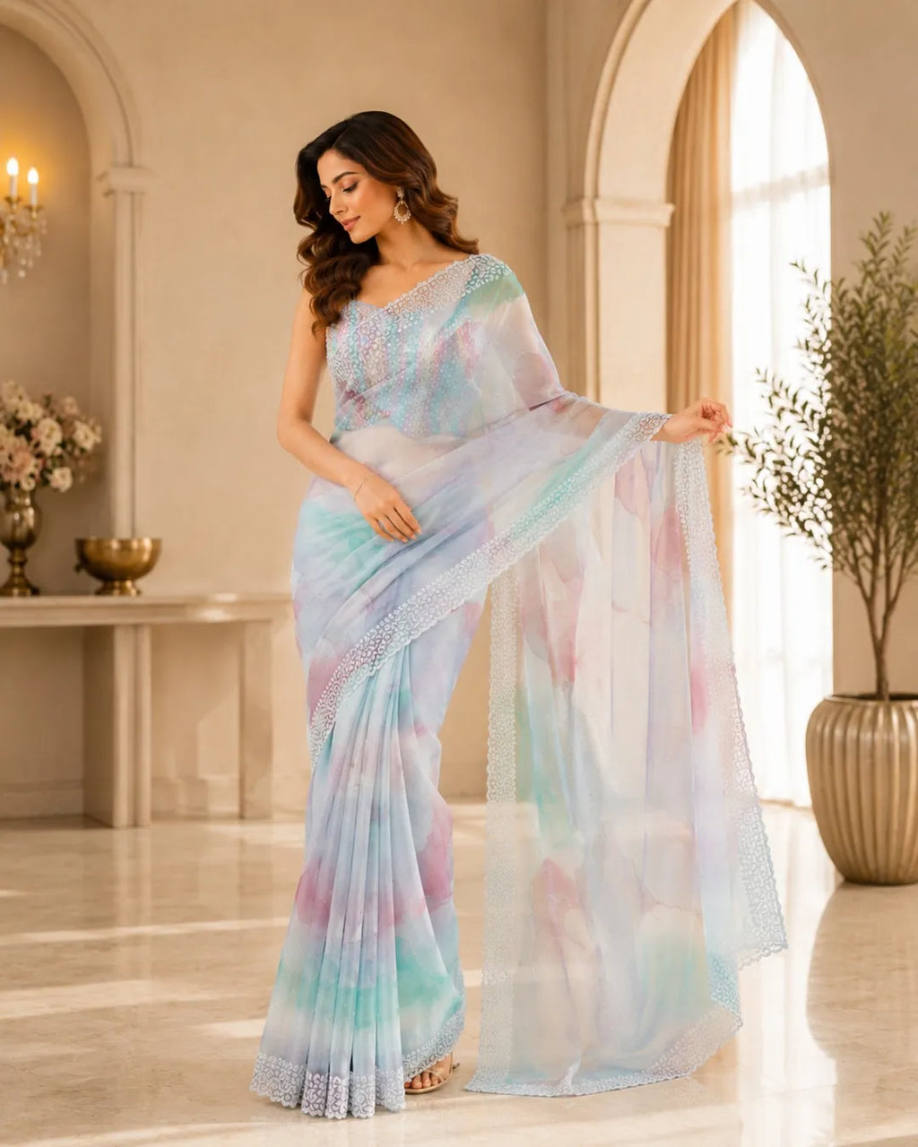 Pearl Mist Organza Saree