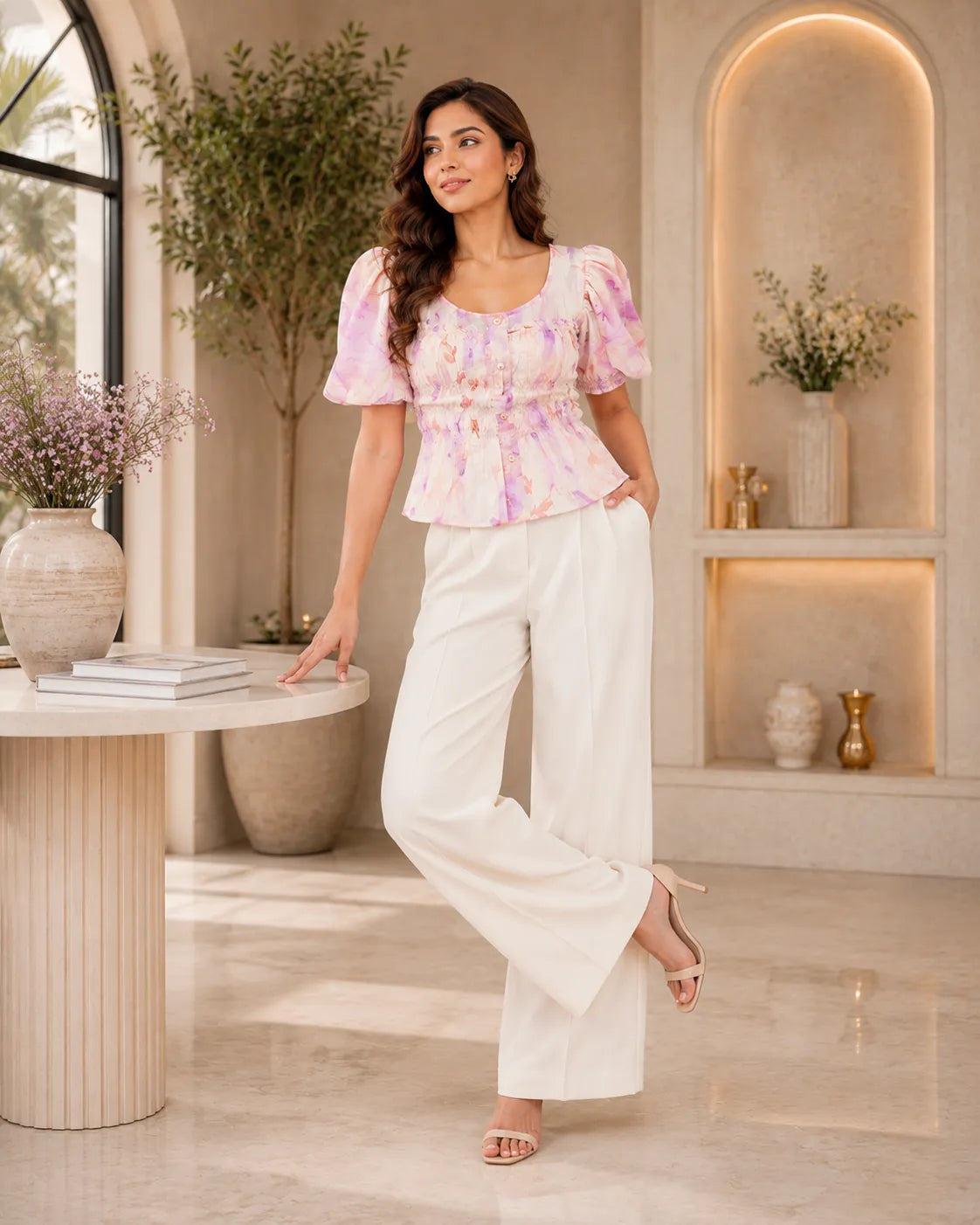 Petal Muse Puff Top