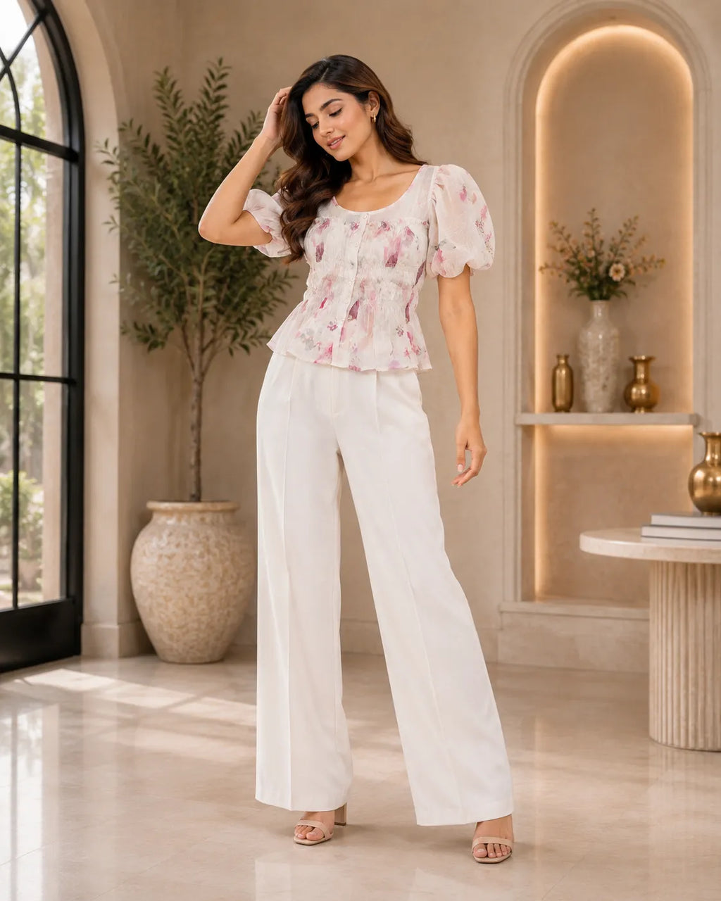 Petal Muse Puff Top