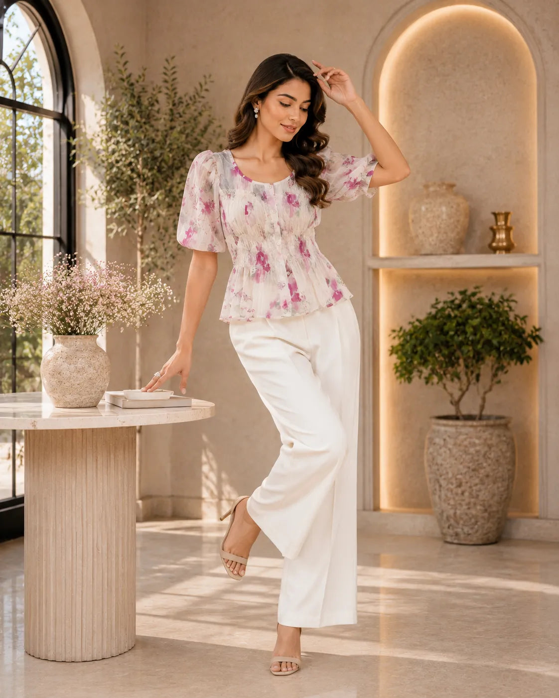 Petal Muse Puff Top