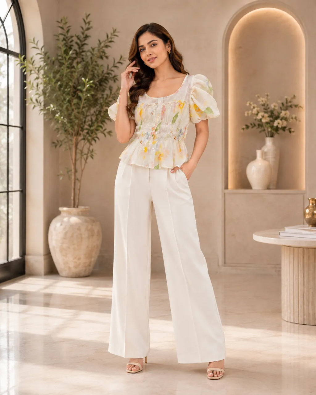 Petal Muse Puff Top