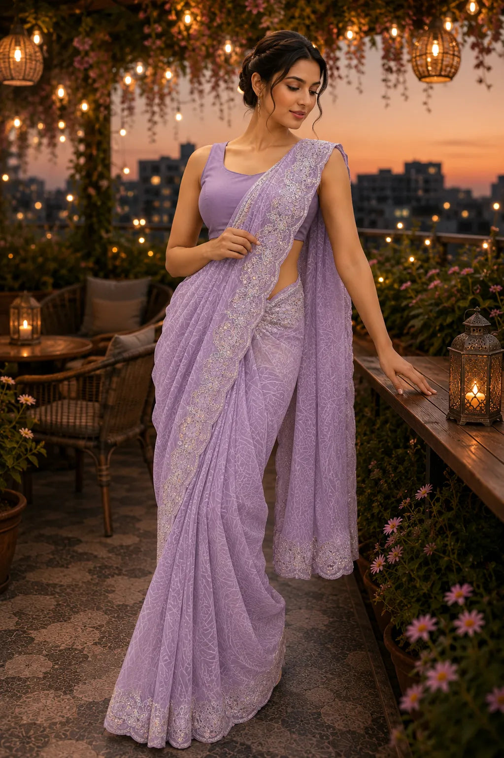 Petal Poetry Organza Saree
