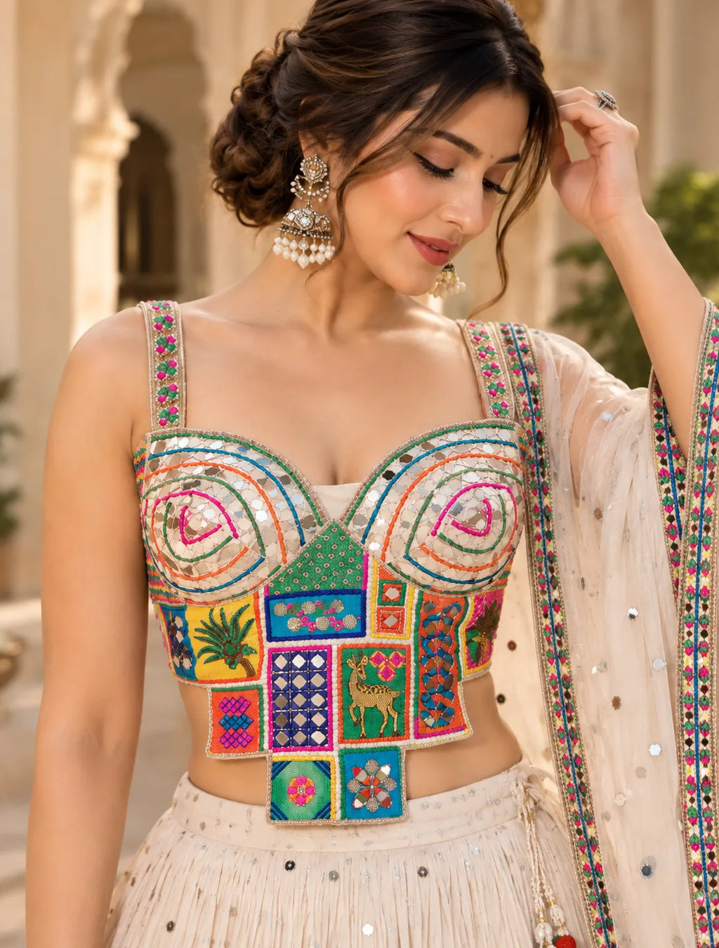 Raas Rang Patchwork Corset Blouse