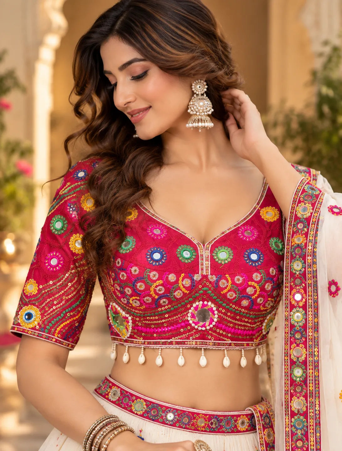 Raasika Mirrorwok Dandiya Blouse