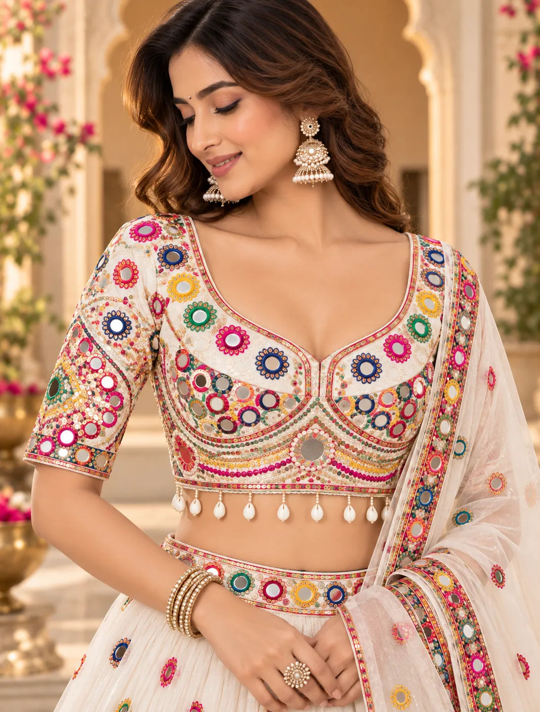 Raasika Mirrorwok Dandiya Blouse