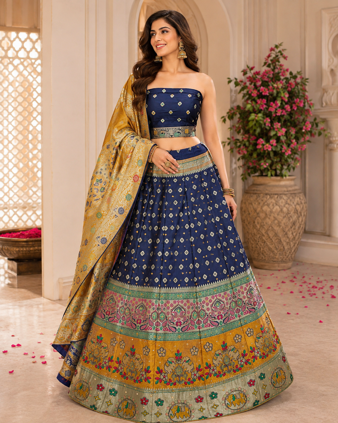 Rajwada Neel Banarasi Lehenga