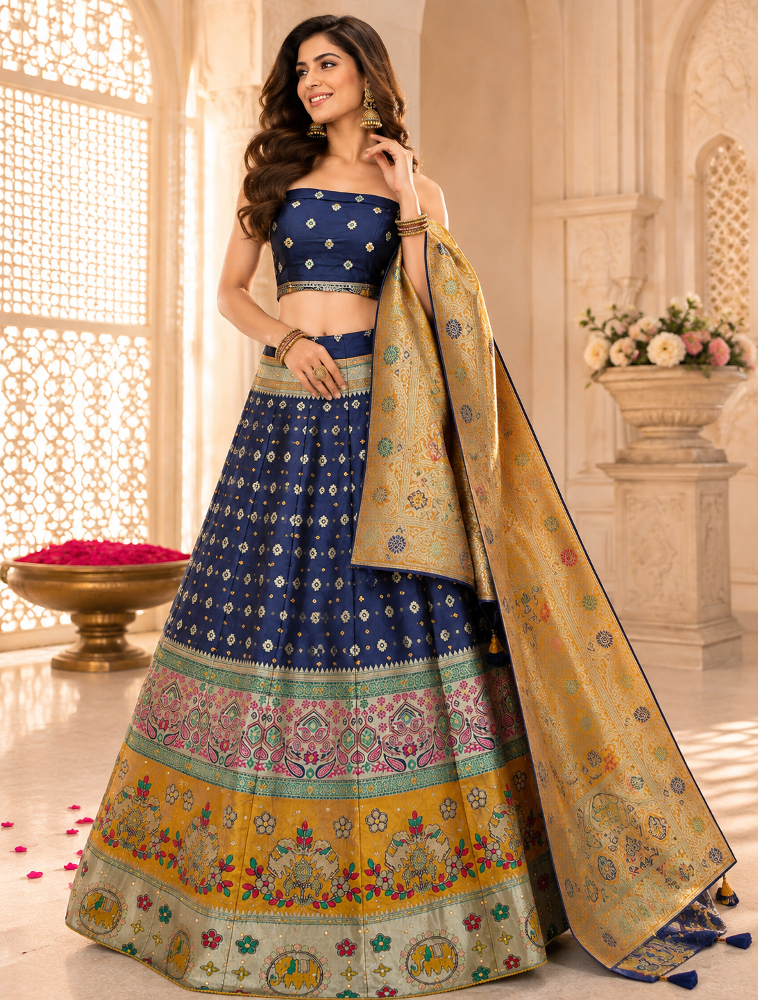 Rajwada Neel Banarasi Lehenga