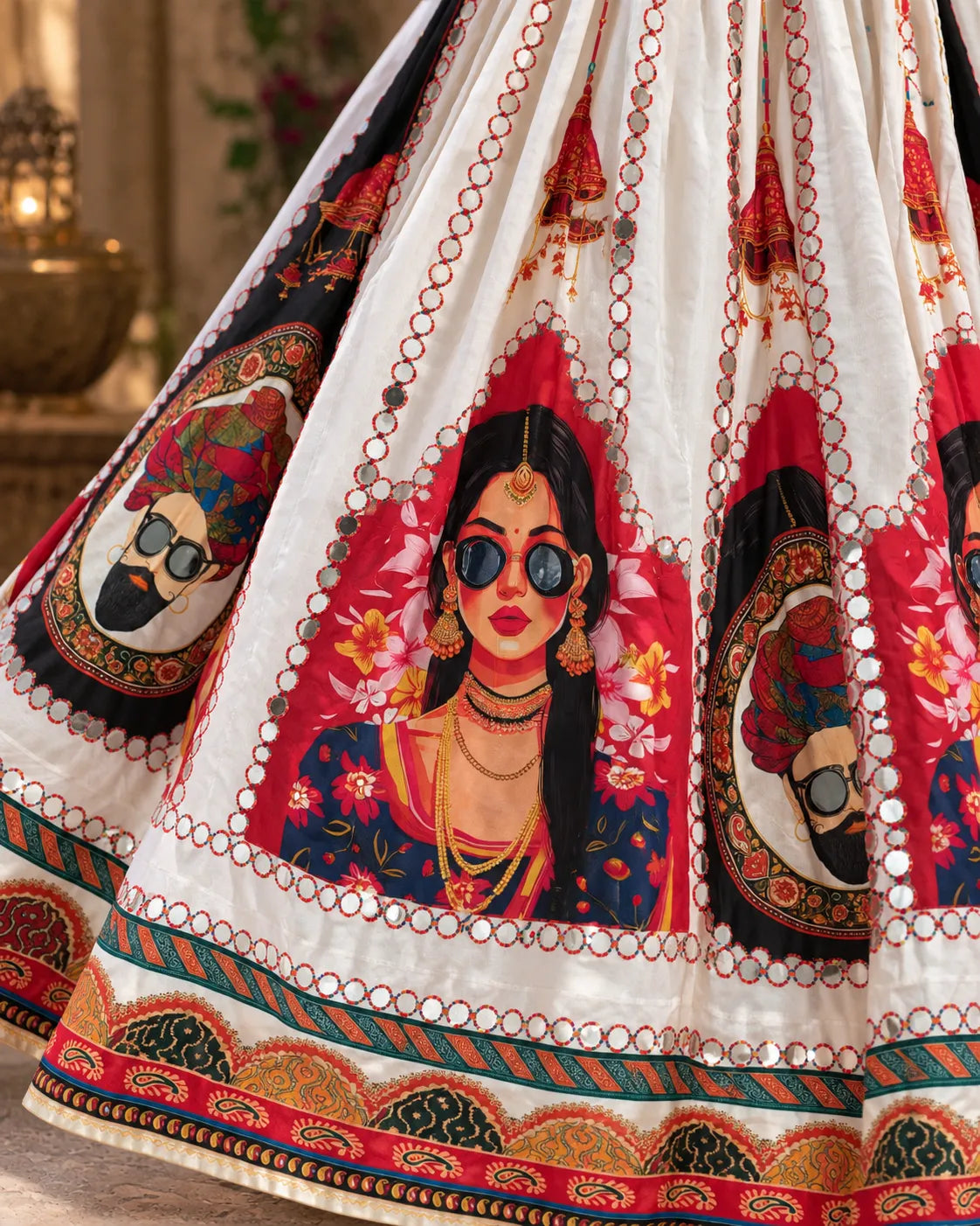 Rangrez 3D Digital Mirror Skirt