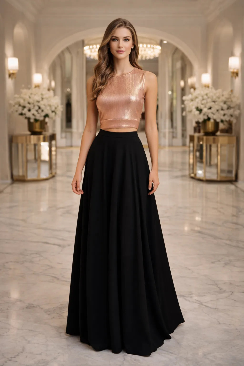 Rose Gold Glam Crop Top