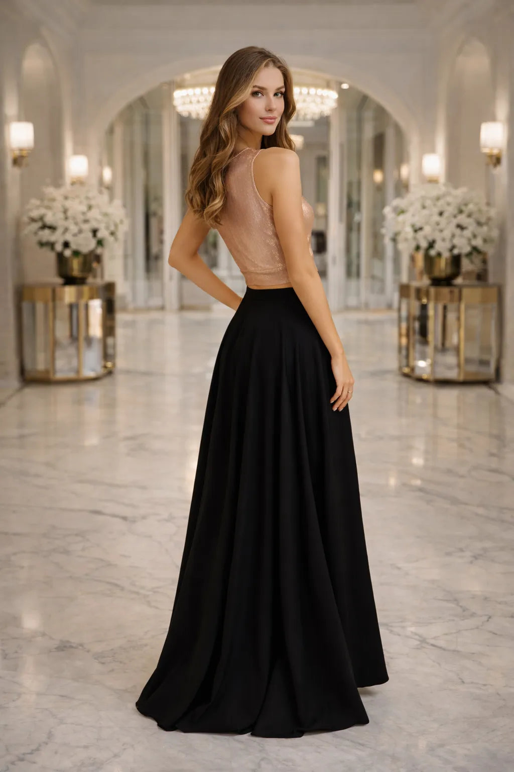 Rose Gold Glam Crop Top