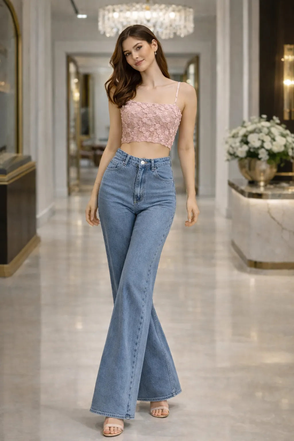 Rose Lace Camisole Top