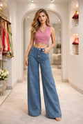 Rose Wrap Crop Top
