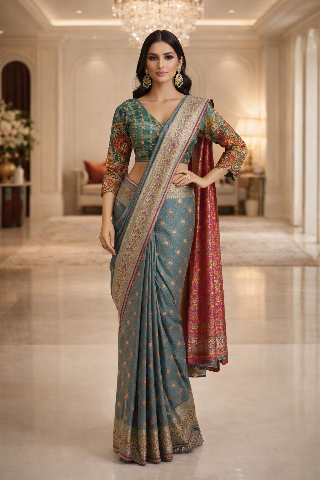 Royal Banarasi Silk Saree With Readymade Designer Blouse