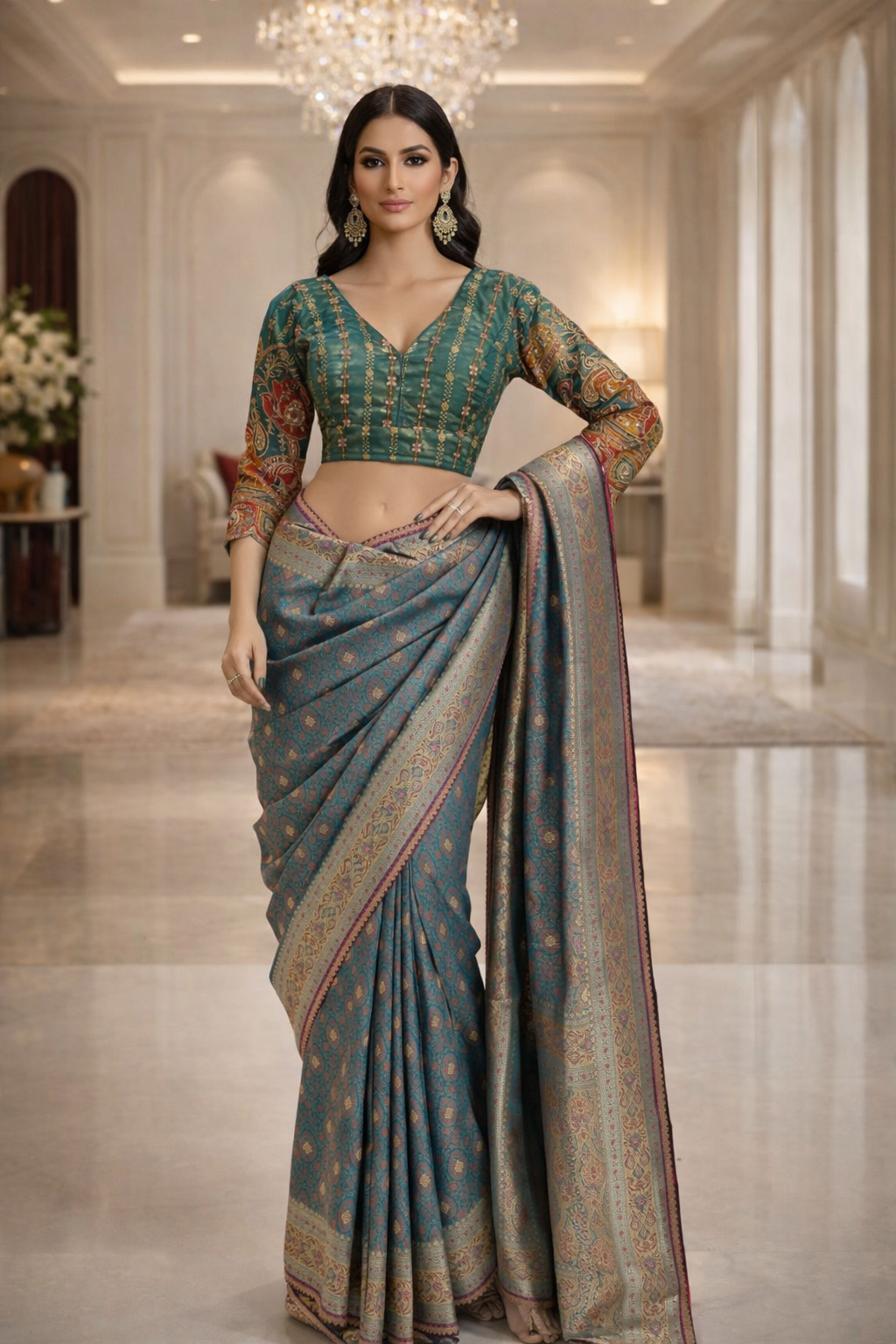 Royal Banarasi Silk Saree With Readymade Designer Blouse