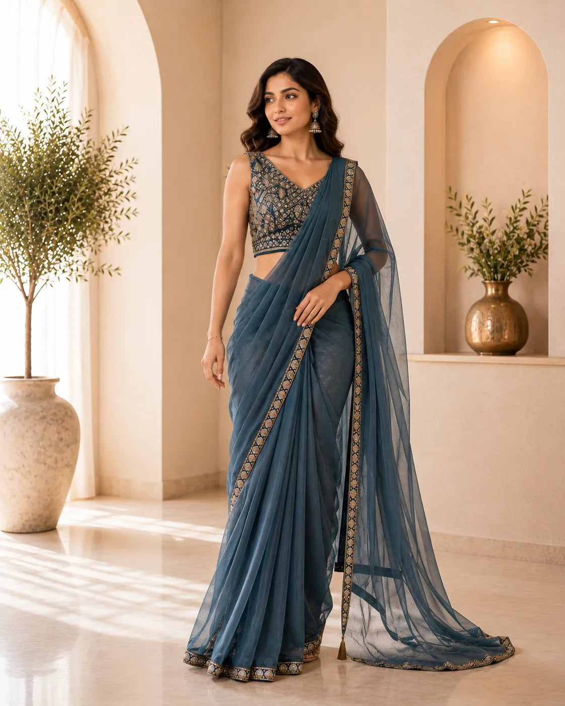 Royal Embellished Ready To Wear Saree