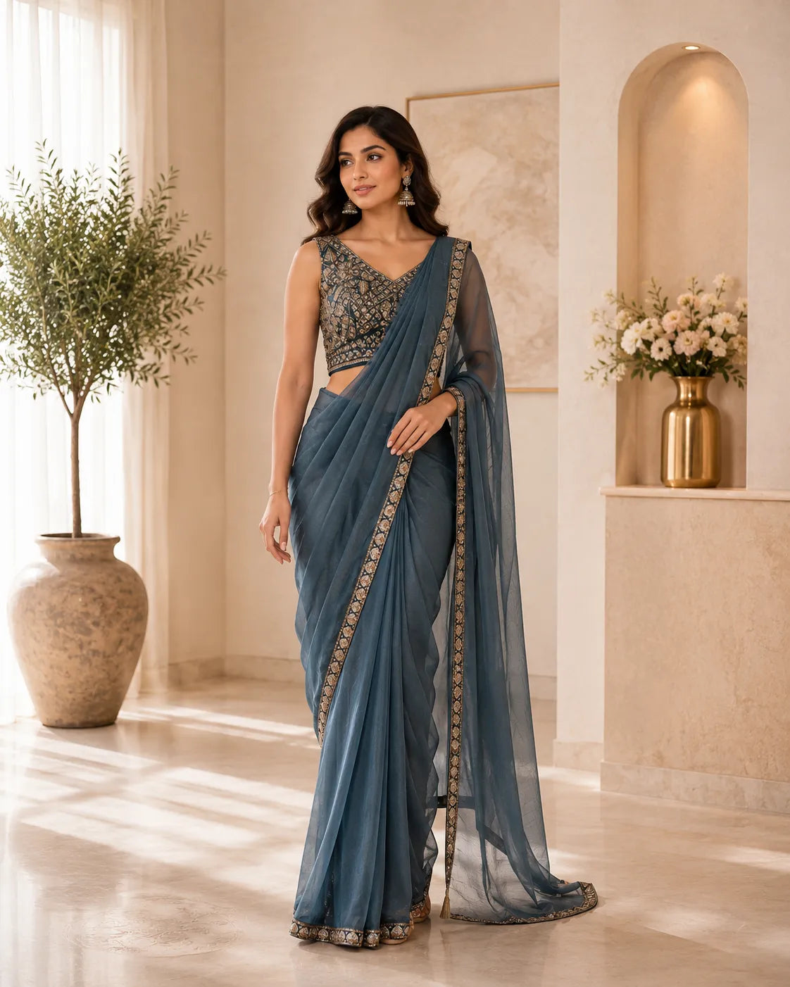 Royal Embellished Ready To Wear Saree