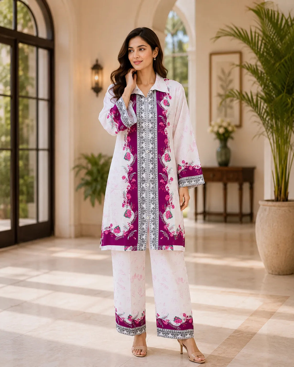Royal Fuchsia Printed Co-Ord Set