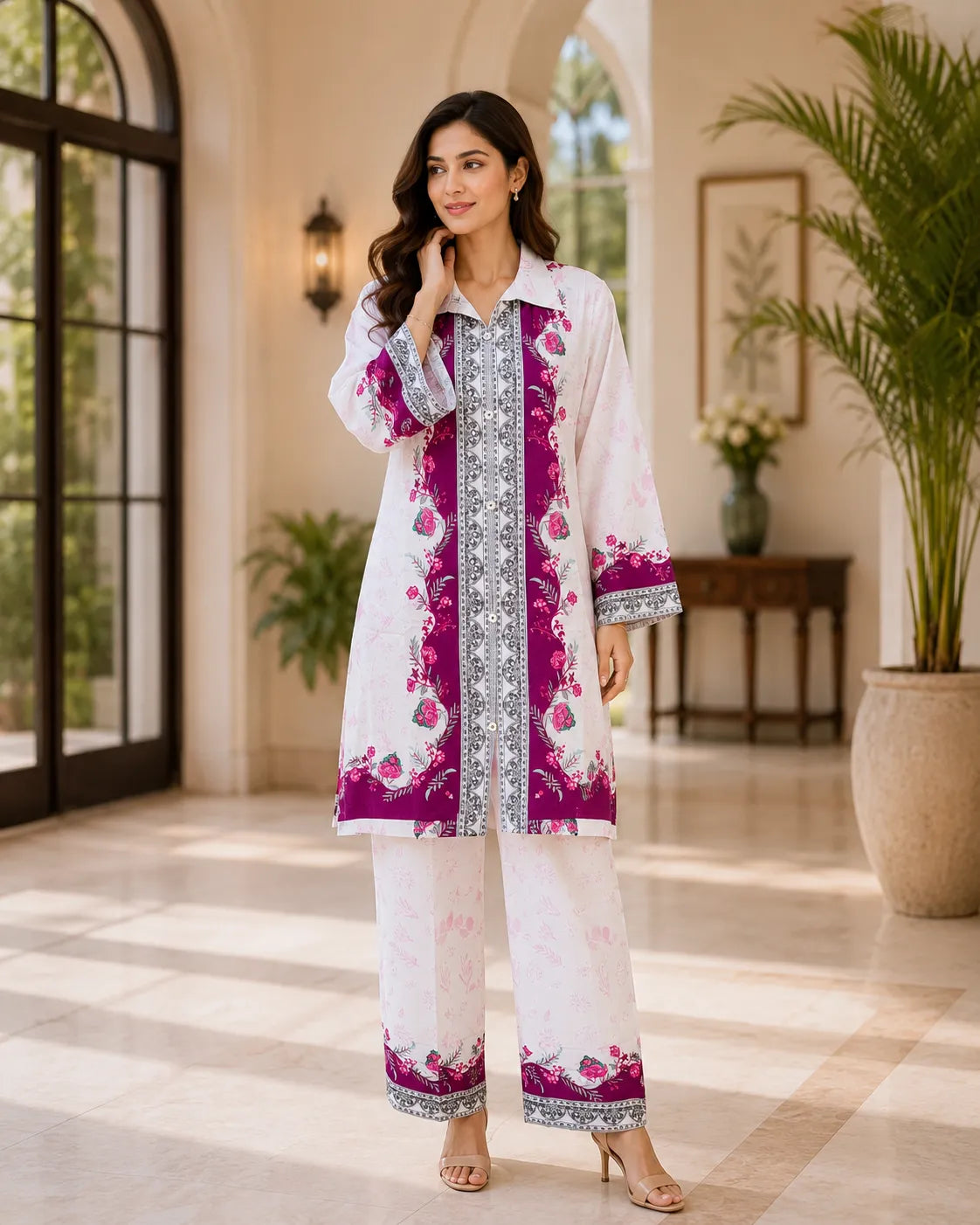 Royal Fuchsia Printed Co-Ord Set
