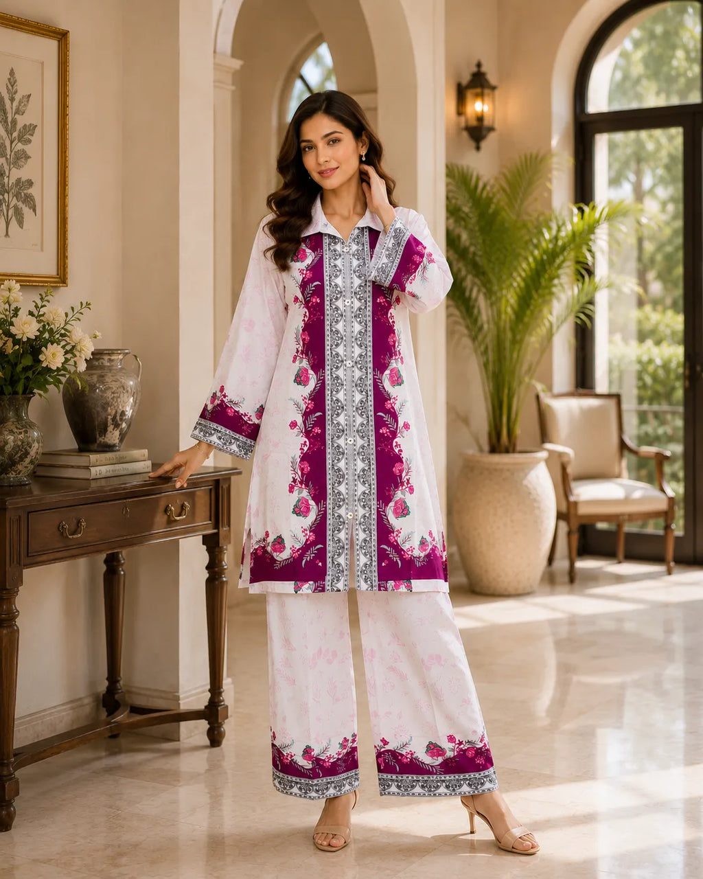 Royal Fuchsia Printed Co-Ord Set