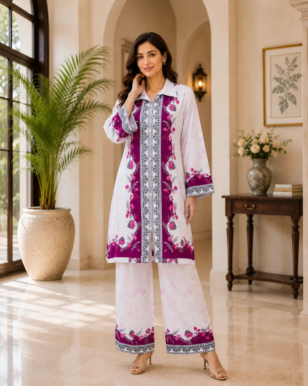 Royal Fuchsia Printed Co-Ord Set