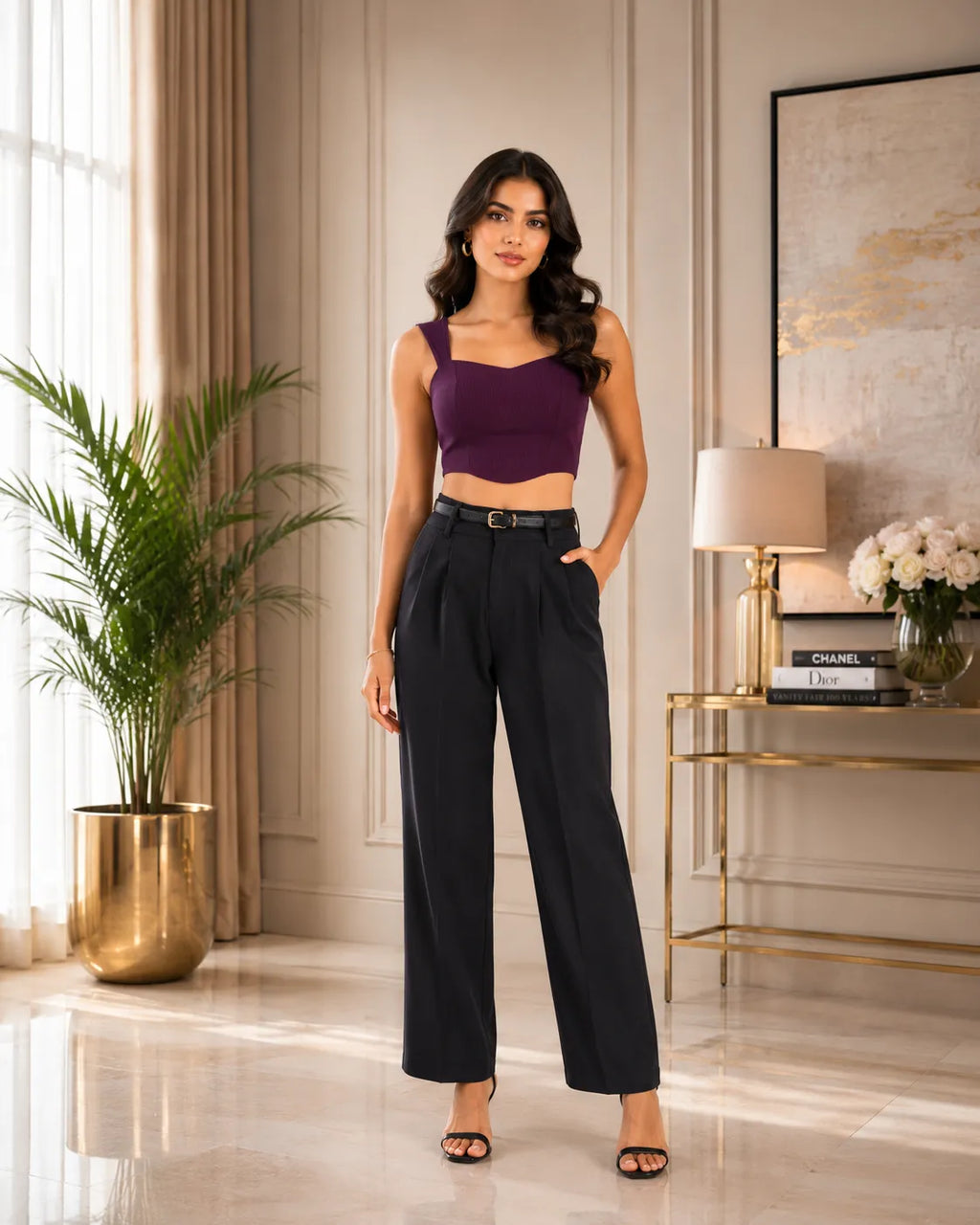 Royal Plum Sweetheart Crop Top