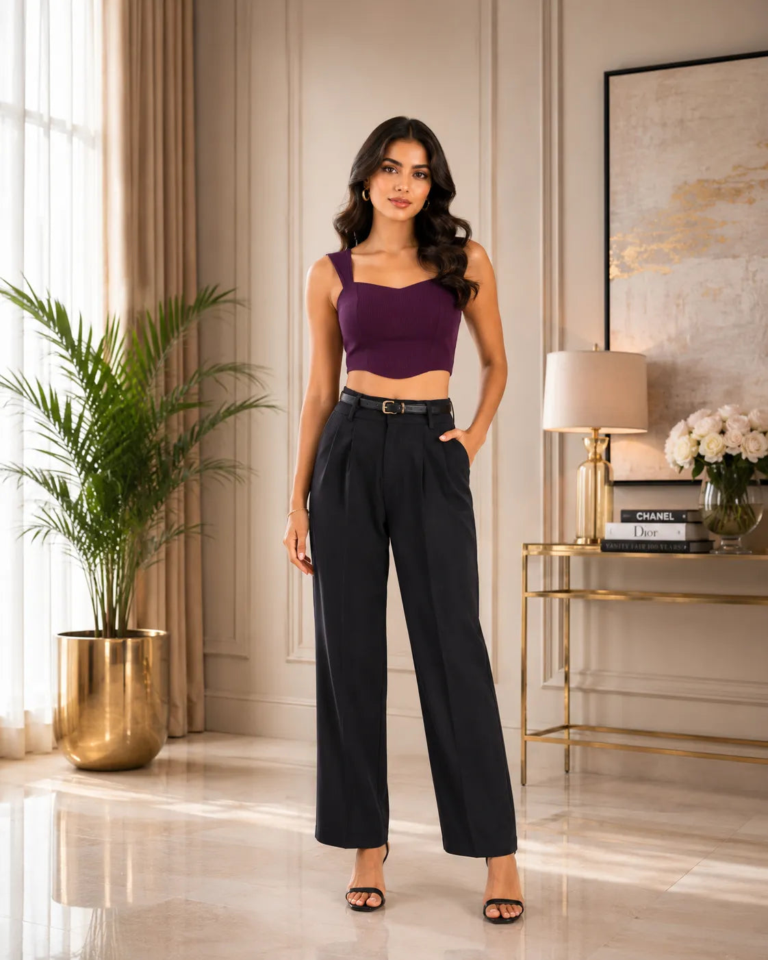 Royal Plum Sweetheart Crop Top