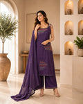 Royal Purple Embrioidered Suit Set