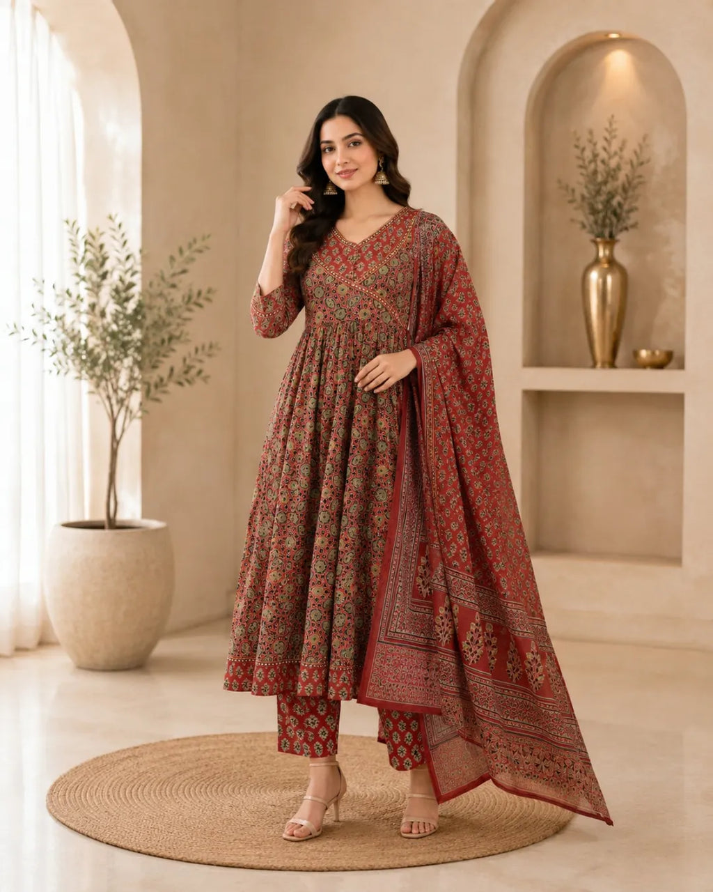 Rust Heritage Cotton Suit Set
