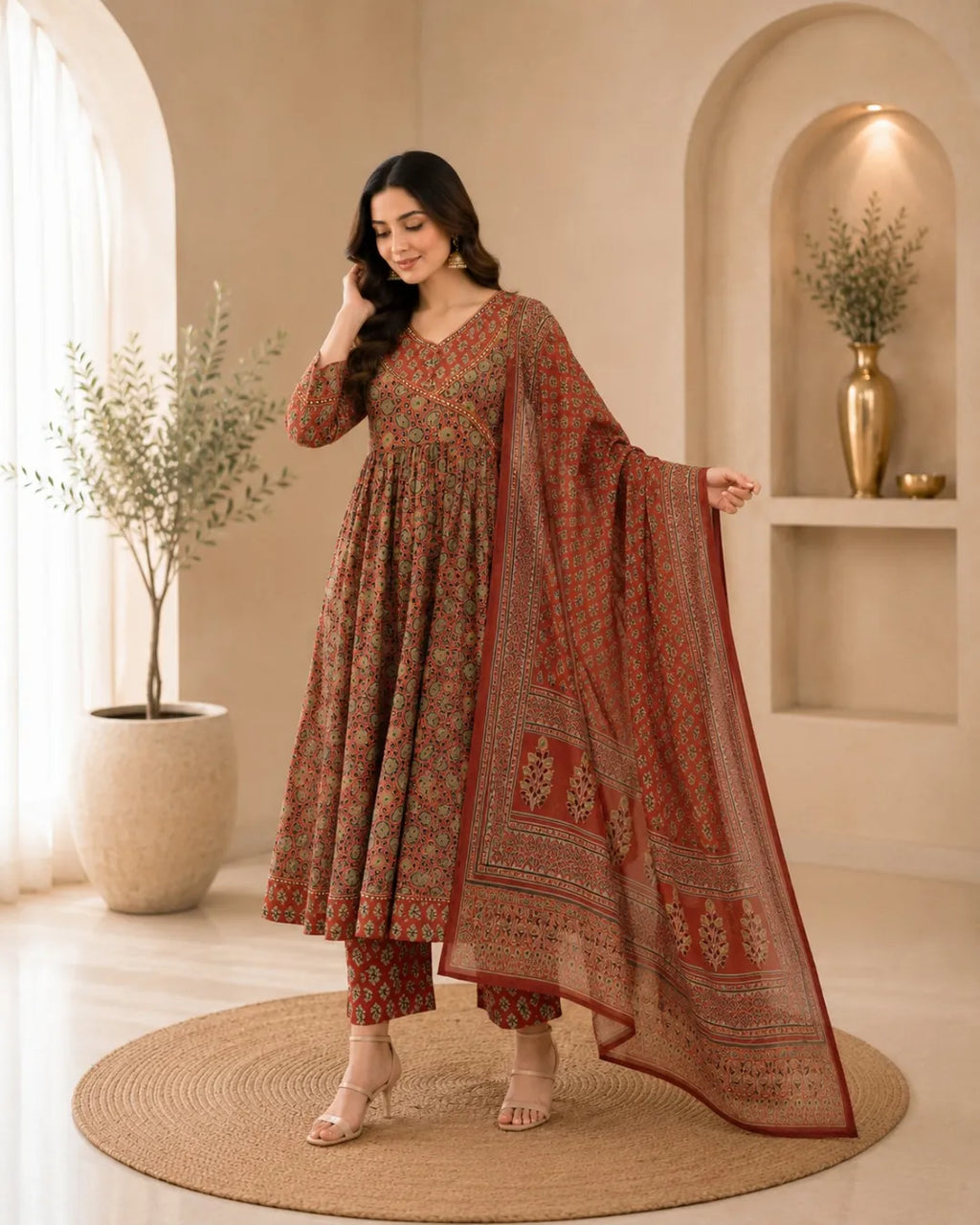 Rust Heritage Cotton Suit Set