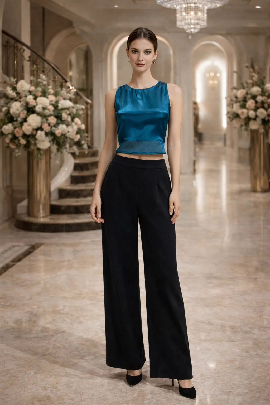 Satin Sleeveless Top