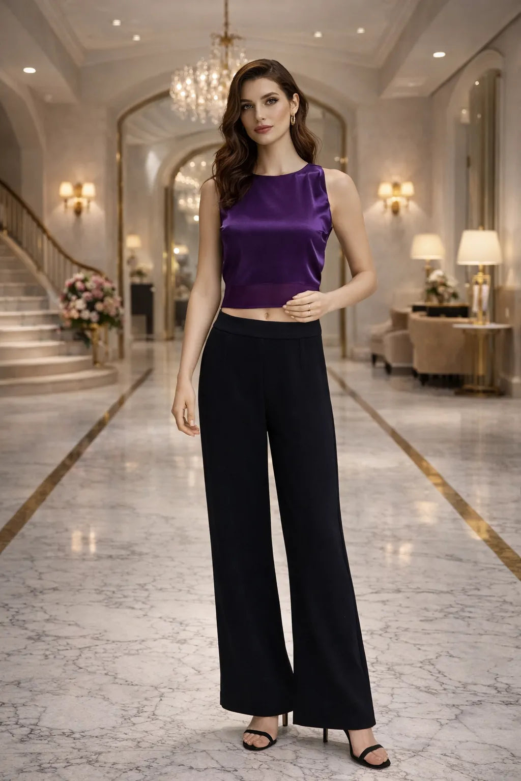 Satin Sleeveless Top