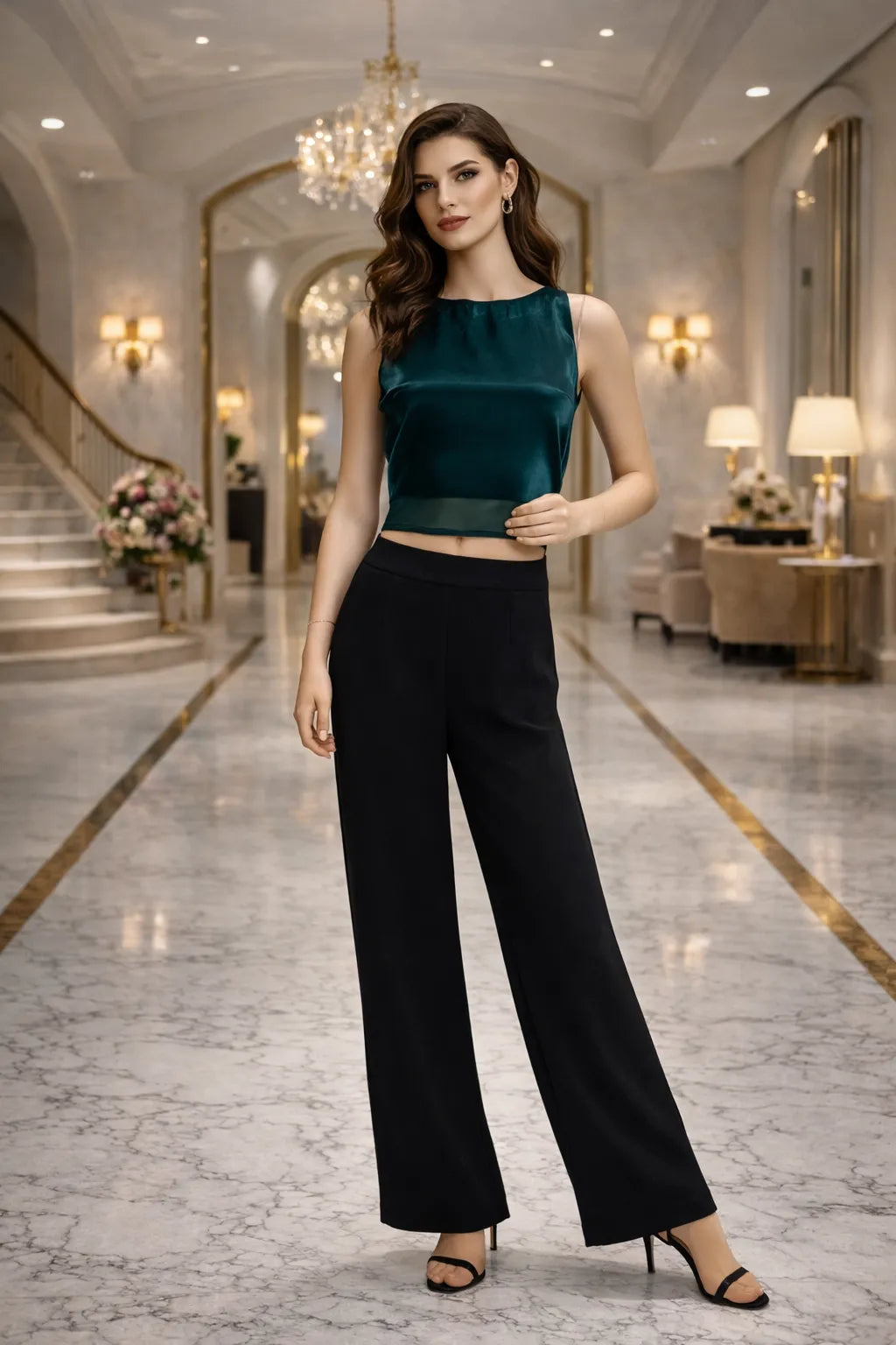 Satin Sleeveless Top