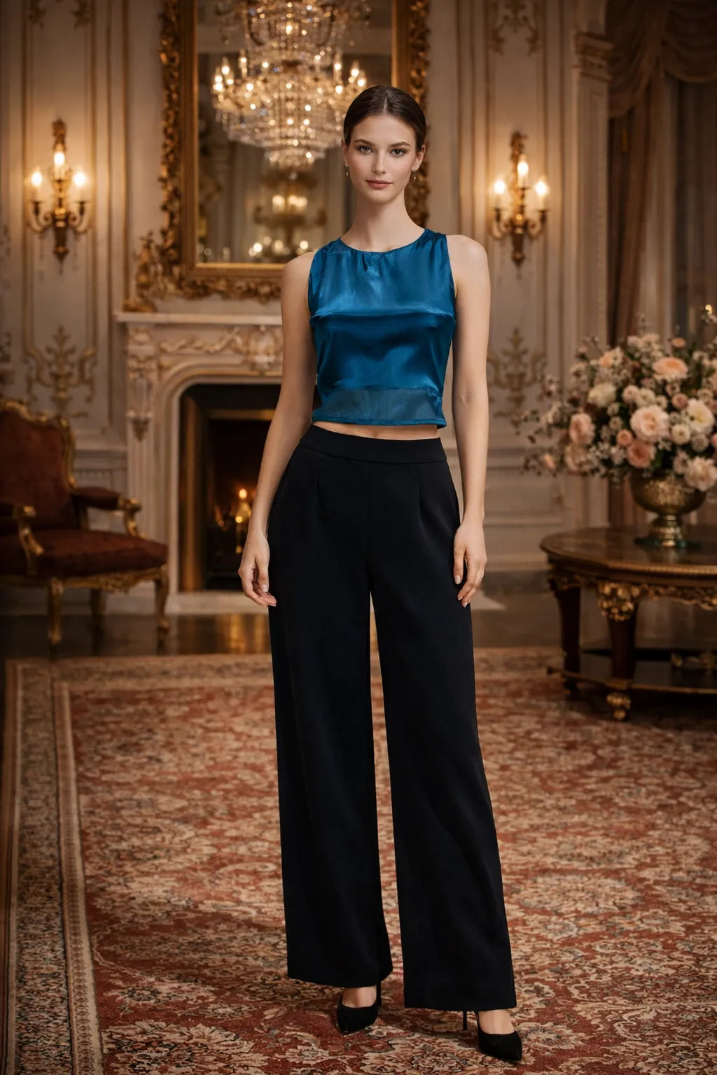 Satin Sleeveless Top