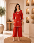 Scarlet Mirror Work Co-Ord Set
