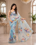 Sky Bloom Soft Organza Saree