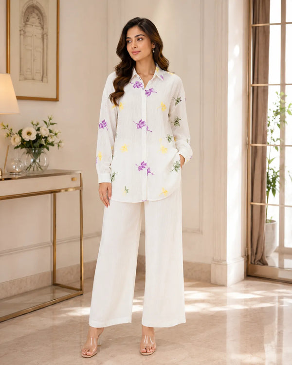 Spring Blossom White Co-ord Set