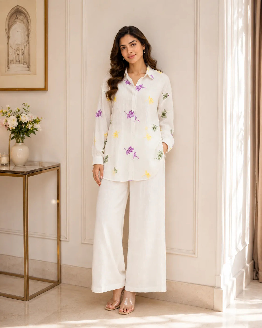 Spring Blossom White Co-ord Set