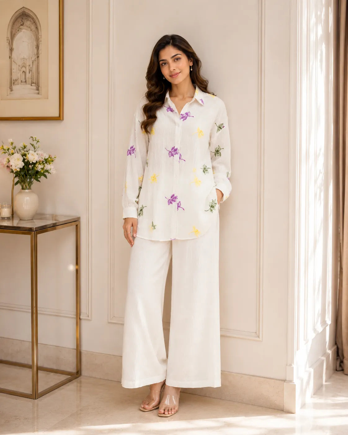 Spring Blossom White Co-ord Set