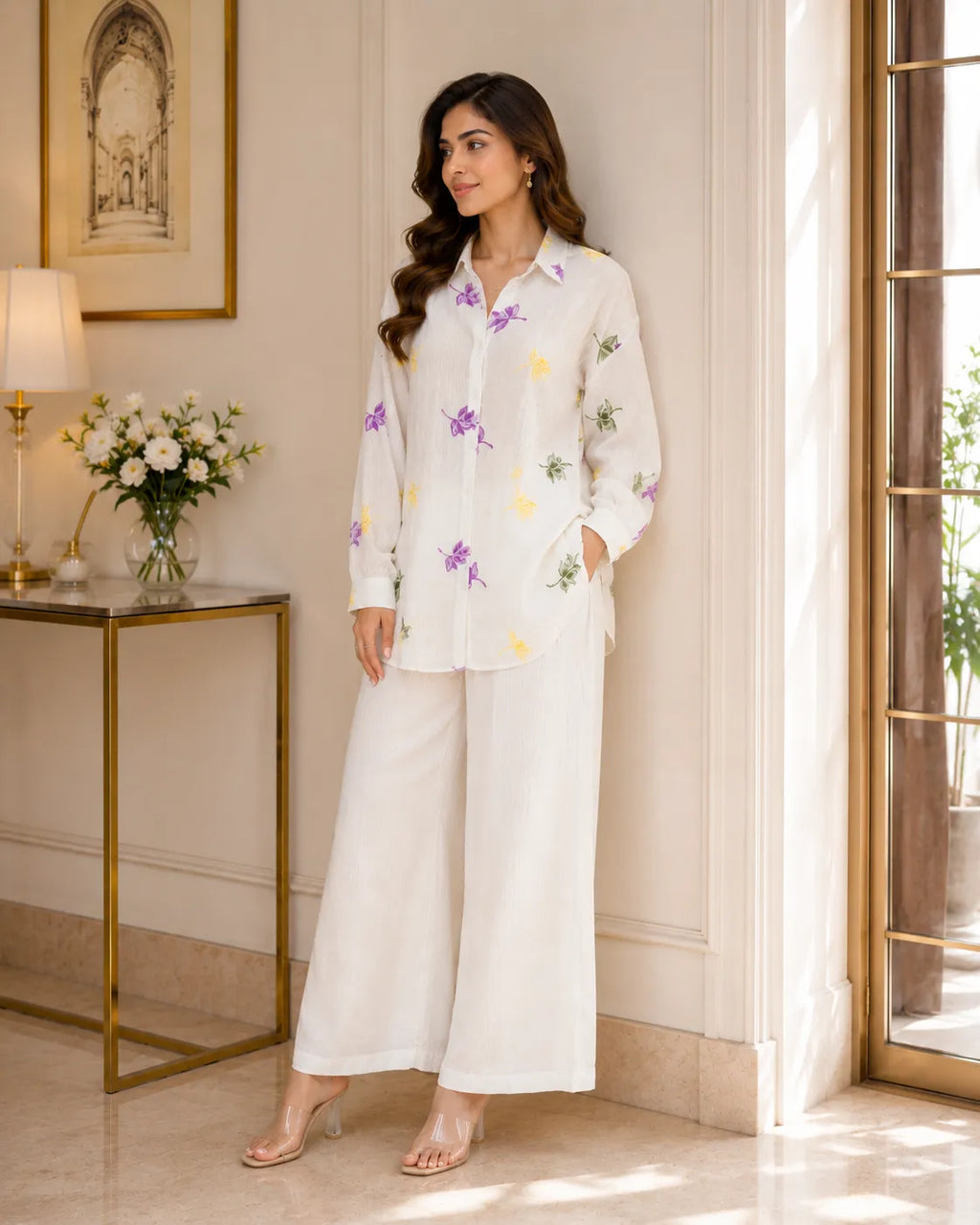 Spring Blossom White Co-ord Set