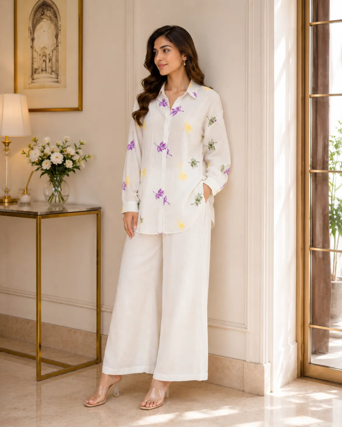 Spring Blossom White Co-ord Set