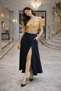 Sunflower Bloom Off Shoulder Top