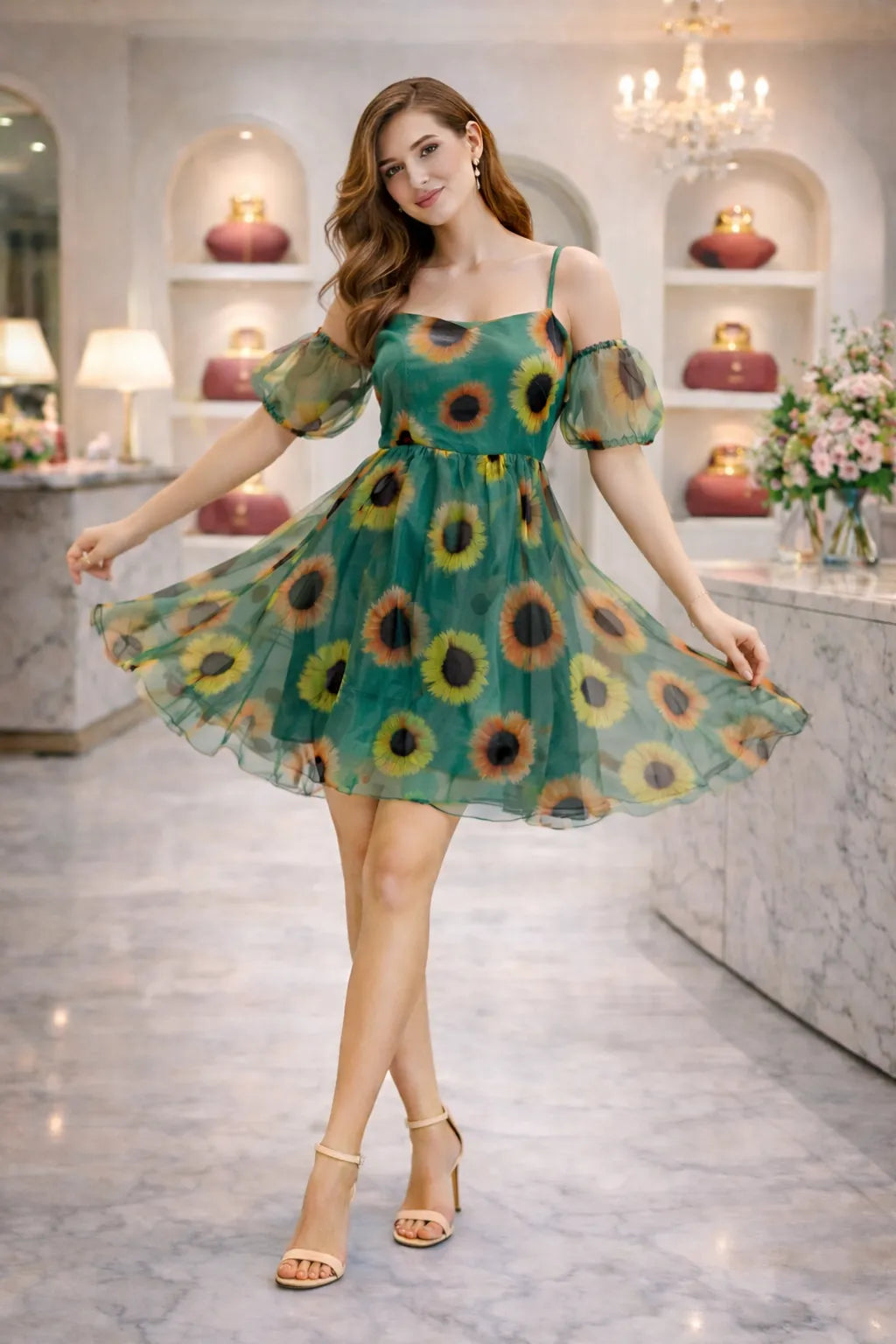 Sunflower Breeze Mini Dress