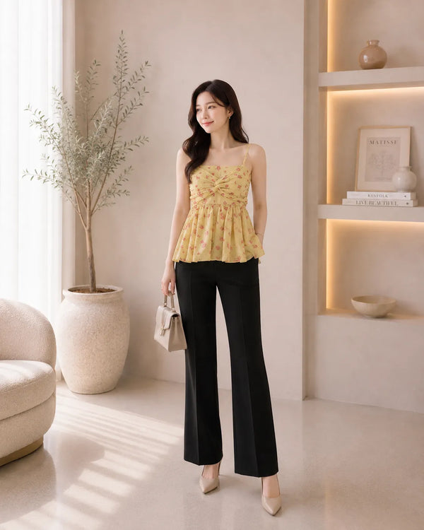 Sunny Bloom Peplum Cami Top