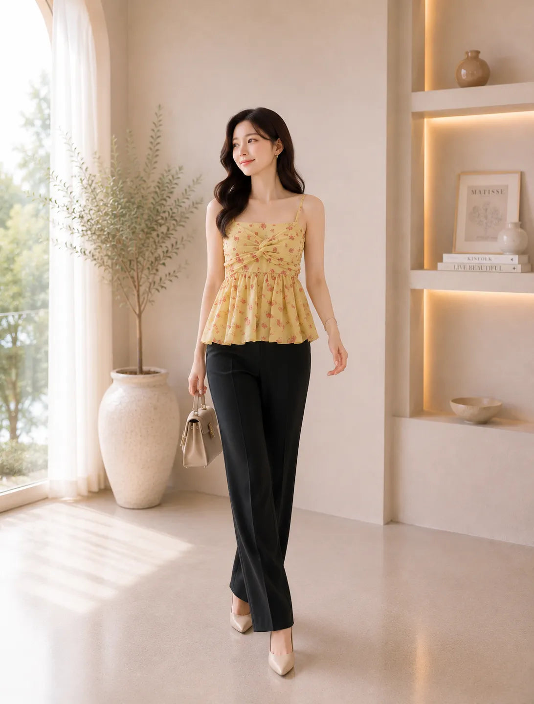 Sunny Bloom Peplum Cami Top