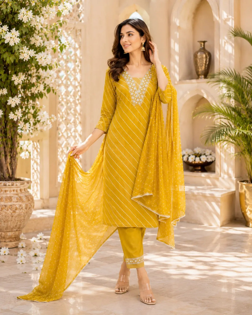 Sunshine Glow Cotton Suit Set
