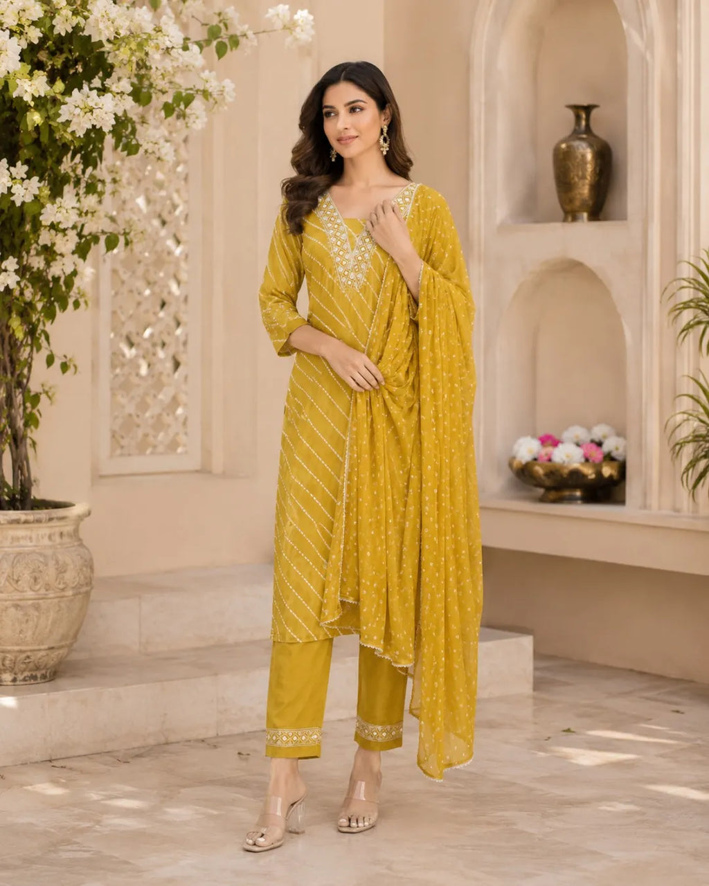 Sunshine Glow Cotton Suit Set