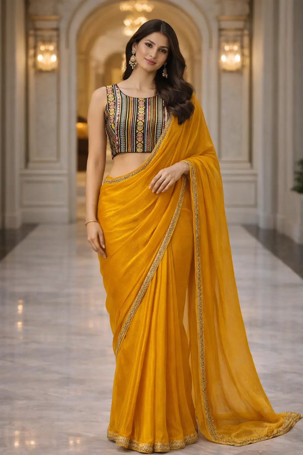 Sunshine Royal Drape Blouse